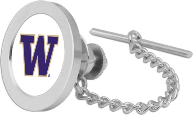 Washington Huskies CSI Silver Tie Tack/Lapel Pin Gift Boxed With Colored Medallion - ONLINE ONLY