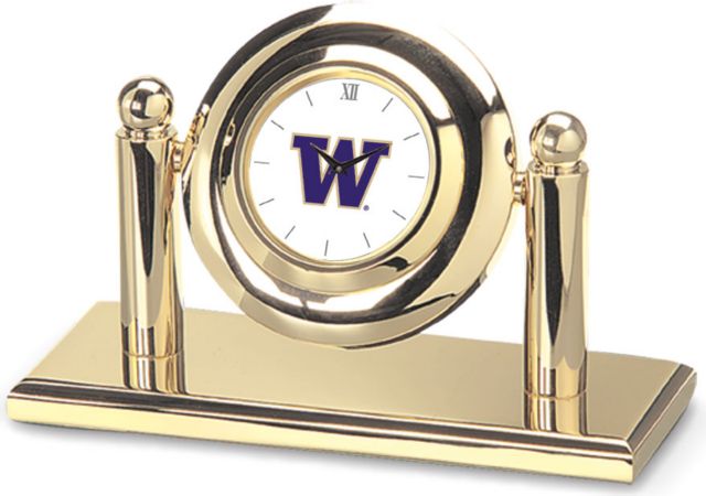 Washington Huskies CSI Arcade Desk Clock With Colored Medallion - ONLINE ONLY