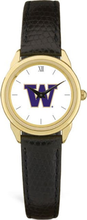 Washington Huskies CSI Women's Black Leather Watch(Gift Boxed) With Colored Medallion - ONLINE ONLY