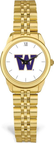 Washington Huskies CSI Women's Gold Rolled Link Watch (Gift Box) With Colored Medallion - ONLINE ONLY