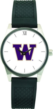 Washington Huskies CSI Men's Wristwatch (Gift Boxed) With Black Silicone Strap And Color Medallion. - ONLINE ONLY
