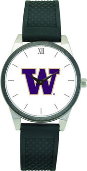 Washington Huskies CSI Women's Wristwatch (Gift Boxed) With Black Silicone Strap And Color Medallion. - ONLINE ONLY