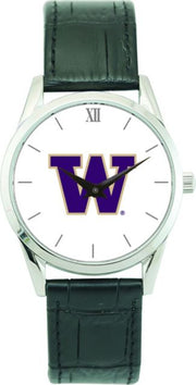 Washington Huskies CSI Men's Stainless Steel Wristwatch (Gift Boxed) Color Medallion Withhite Background - ONLINE ONLY