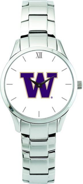 Washington Huskies CSI Women's Stainless Steel Wristwatch (Gift Boxed) With Color Medallion - ONLINE ONLY