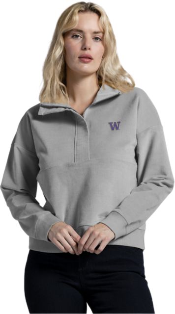 Washington Huskies Women's Stretch Corded 1/2 Zip