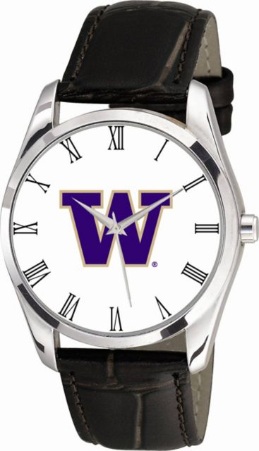 Washington Huskies 36mm Men's Leather Watch