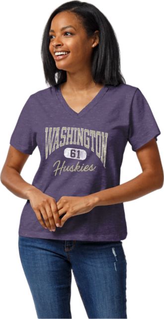 Washington Huskies Women's V-Neck Short Sleeve T-Shirt