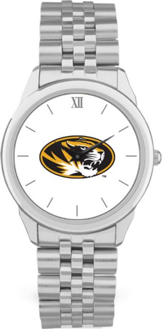 Missouri Tigers CSI Men's Silver Rolled Link Wristwatch (Gift Box) With Colored Medallion - ONLINE ONLY