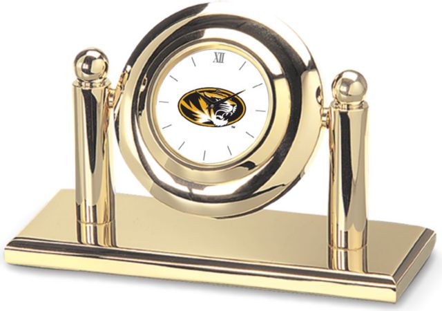 Missouri Tigers CSI Arcade Desk Clock With Colored Medallion - ONLINE ONLY