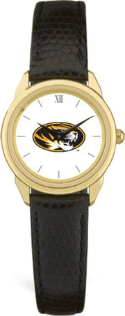 Missouri Tigers CSI Women's Black Leather Watch(Gift Boxed) With Colored Medallion - ONLINE ONLY