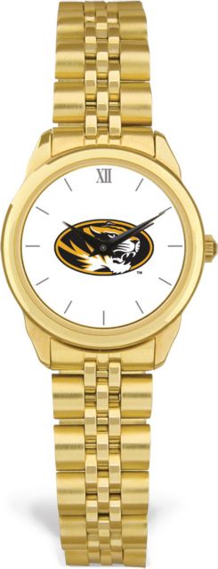 Missouri Tigers CSI Women's Gold Rolled Link Watch (Gift Box) With Colored Medallion - ONLINE ONLY