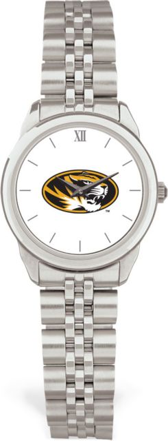 Missouri Tigers CSI Women's Silver Rolled Link Watch (Gift Boxed) With Colored Medallion - ONLINE ONLY