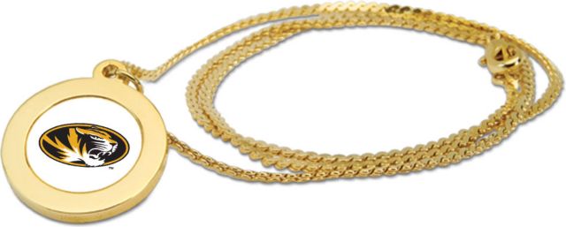 Missouri Tigers CSI Gold Pendant Necklace With Colored Medallion - ONLINE ONLY