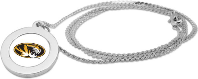 Missouri Tigers CSI Silver Pendant Necklace With Colored Medallion - ONLINE ONLY