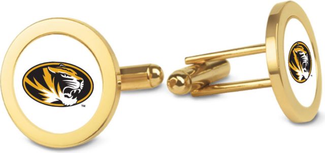 Missouri Tigers CSI Gold Cufflinks (Gift Boxed) With Colored Medallion - ONLINE ONLY