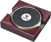 Virginia Cavaliers CSI Set Of 2 Gold Round Coaster Gift Boxed With Colored Medallion - ONLINE ONLY