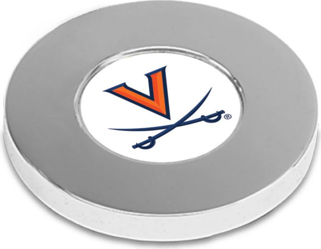Virginia Cavaliers CSI Silver Paperweight (Gift Boxed) With Colored Medallion - ONLINE ONLY