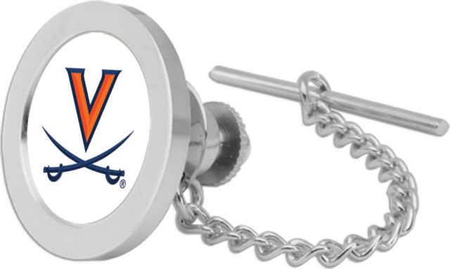 Virginia Cavaliers CSI Silver Tie Tack/Lapel Pin Gift Boxed With Colored Medallion - ONLINE ONLY