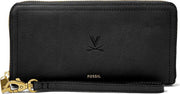 Fossil Leather Logan RFID Zip Around Clutch - Black - ONLINE ONLY