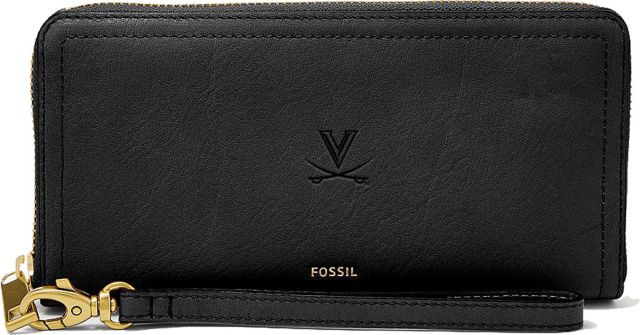 Fossil Leather Logan RFID Zip Around Clutch - Black - ONLINE ONLY