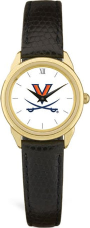 Virginia Cavaliers CSI Women's Black Leather Watch(Gift Boxed) With Colored Medallion - ONLINE ONLY