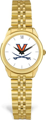 Virginia Cavaliers CSI Women's Gold Rolled Link Watch (Gift Box) With Colored Medallion - ONLINE ONLY