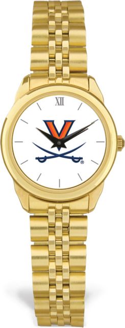 Virginia Cavaliers CSI Women's Gold Rolled Link Watch (Gift Box) With Colored Medallion - ONLINE ONLY