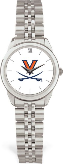 Virginia Cavaliers CSI Women's Silver Rolled Link Watch (Gift Boxed) With Colored Medallion - ONLINE ONLY