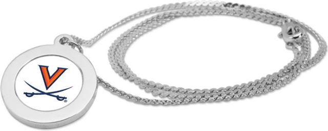 Virginia Cavaliers CSI Silver Pendant Necklace With Colored Medallion - ONLINE ONLY