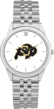Colorado Buffaloes CSI Men's Silver Rolled Link Wristwatch (Gift Box) with Colored Medallion - ONLINE ONLY