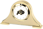Colorado Buffaloes CSI Gold Napoleon Desk Clock with Colored Medallion - ONLINE ONLY