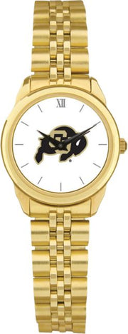 Colorado Buffaloes CSI Women's Gold Rolled Link Watch (Gift Box) with Colored Medallion - ONLINE ONLY