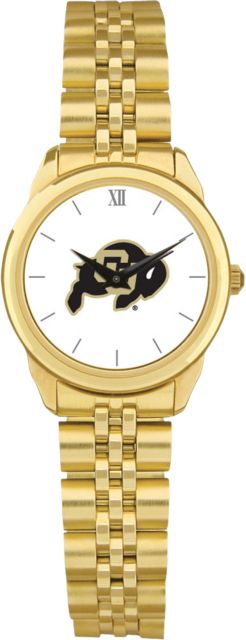 Colorado Buffaloes CSI Women's Gold Rolled Link Watch (Gift Box) with Colored Medallion - ONLINE ONLY