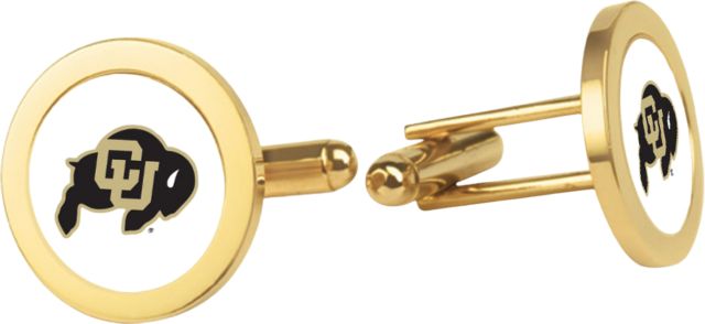 Colorado Buffaloes CSI Gold Cufflinks (Gift Boxed) with Colored Medallion - ONLINE ONLY