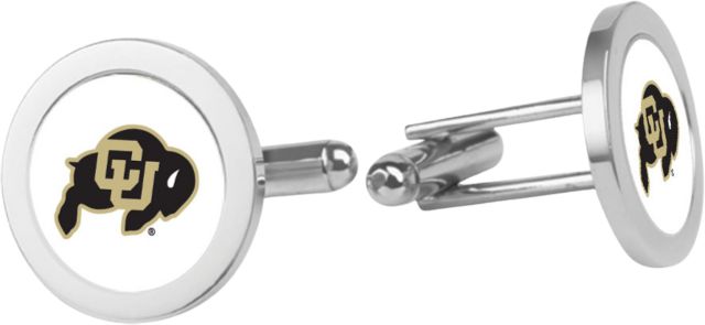Colorado Buffaloes CSI Silver Cufflinks (Gift Boxed) with Colored Medallion - ONLINE ONLY