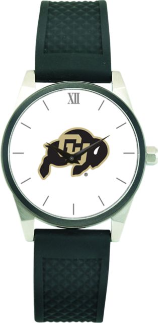Colorado Buffaloes CSI Men's Wristwatch (Gift Boxed) with Black Silicone Strap And Color Medallion - ONLINE ONLY