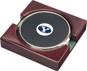 BYU Cougars CSI Gold Round Coaster Gift Boxed with Colored Medallion - Set of 2 - ONLINE ONLY