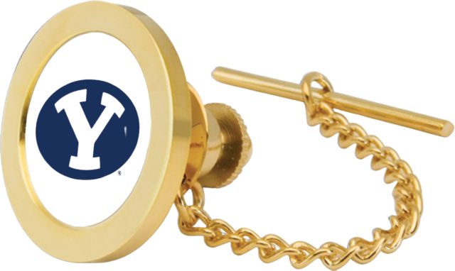 BYU Cougars CSI Gold Tie Tack/Lapel Pin Gift Boxed with Colored Medallion - ONLINE ONLY