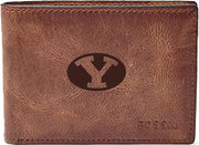 Fossil Leather Derrick Front Pocket Bifold - Brown - ONLINE ONLY
