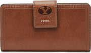 Fossil Leather Logan RFID Tab Clutch - Brown - ONLINE ONLY