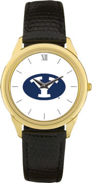BYU Cougars CSI Men's Black Leather Wristwatch (Gift Boxed) with Colored Medallion - ONLINE ONLY