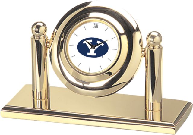 BYU Cougars CSI Arcade Desk Clock with Colored Medallion - ONLINE ONLY
