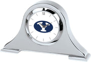 BYU Cougars CSI Silver Napoleon Desk Clock with Colored Medallion - ONLINE ONLY