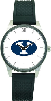 BYU Cougars CSI Women's Wristwatch (Gift Boxed) With Black Silicone Strap And Color Medallion