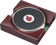 Utah Utes CSI Gold Round Coaster Gift Boxed with Colored Medallion - Set of 2 - ONLINE ONLY
