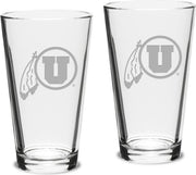 Set of 2 Crystal Mixing Glasses - 16 oz- ONLINE ONLY
