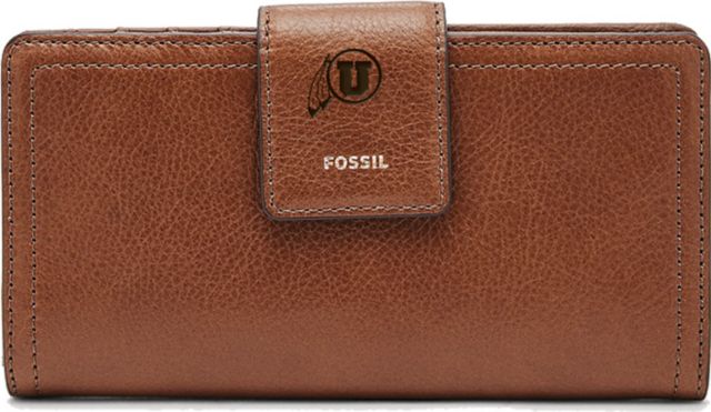 Fossil Leather Logan RFID Tab Clutch - Brown - ONLINE ONLY