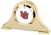 Utah Utes CSI Gold Napoleon Desk Clock with Colored Medallion - ONLINE ONLY
