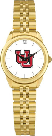 Utah Utes CSI Women's Gold Rolled Link Watch (Gift Box) with Colored Medallion - ONLINE ONLY