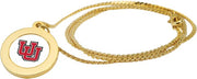 Utah Utes CSI Gold Pendant Necklace With Colored Medallion